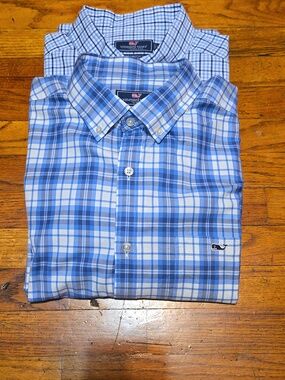 Lot of 2 Vineyard Vines LS Plaid Classic Fit Tucker & Classic Fit Murray Shirts-